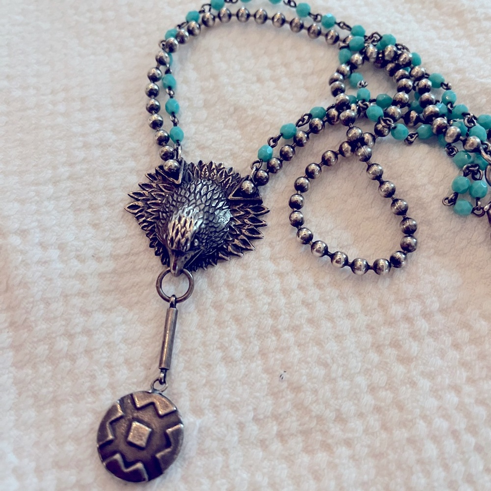 DANNIJO Eagle pendant turquoise necklace